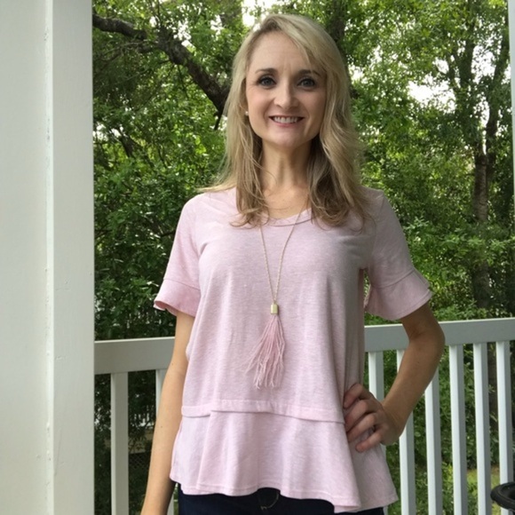 NWT Blush Pink Gold Long Delicate Feather Necklace - Picture 6 of 6